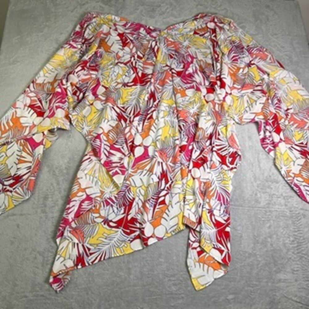 NWOT Lands End Kimono One Size Beach Coverup Tropical Coastal Grandma Resortwear - Picture 4 of 4